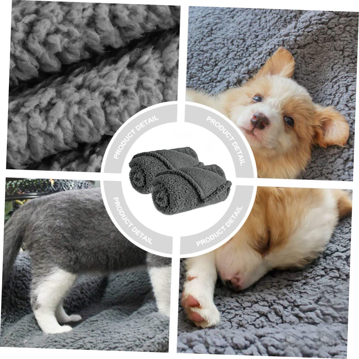 FONDOTIN 2 Pack Pet Blankets for Cats Dogs Soft Wool Blanket for Puppies Skin-Friendly Pet Sleeping Mats