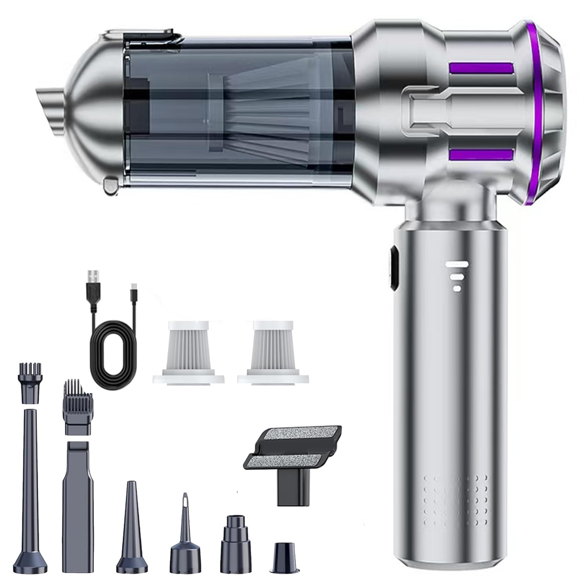 Aspirateur à Main sans Fil avec Batterie, aspirateur de Voiture 22 000 PA Haute Performance, aspirateur de Voiture sans Fil 4 en 1