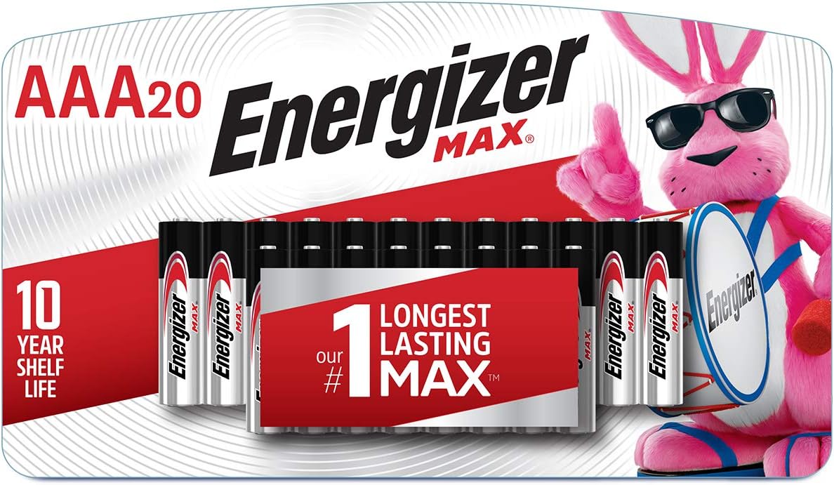 Energizer MAX AAA Batteries (20 Pack), Triple A Alkaline Batteries