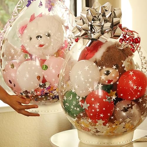 Miniatura 7 de Globos de burbujas transparentes de 30 pulgadas, 12 globos transparentes de boca ancha para rellenar bodas, cumpleaños, fiestas, Navidad, San