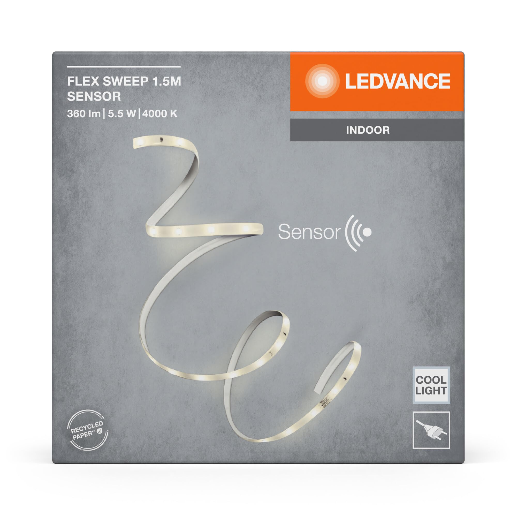 LEDVANCE FLEX Striscia con sensore wipe adatta per il montaggio sotto i mobili; 830 bianco caldo; poliuretano; 1,5 m; lampadina non sostituibile