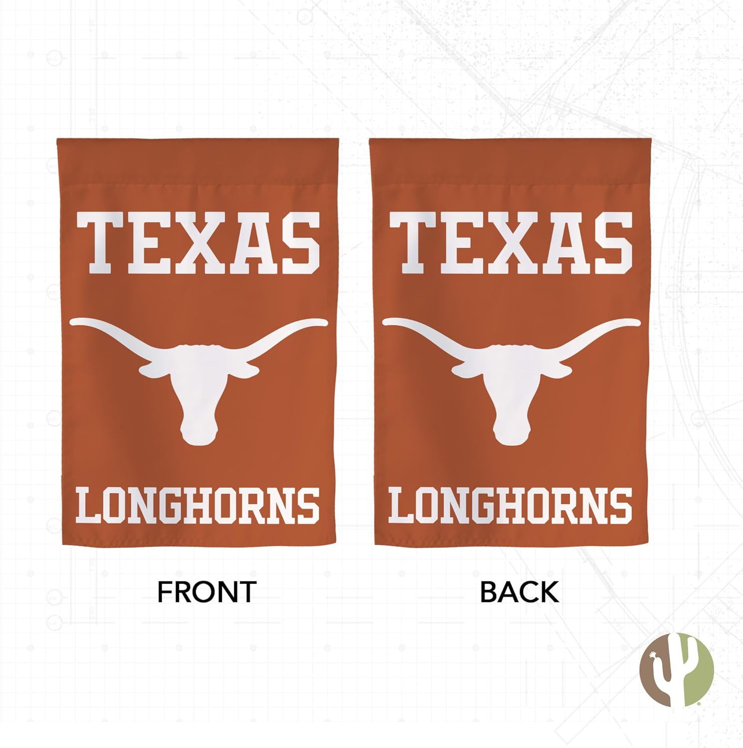 Desert Cactus University of Texas UT Garden Flag – 19 x 12 inch Texas Longhorns Banner, For Outdoor Display and Events (Design C) - Image 2