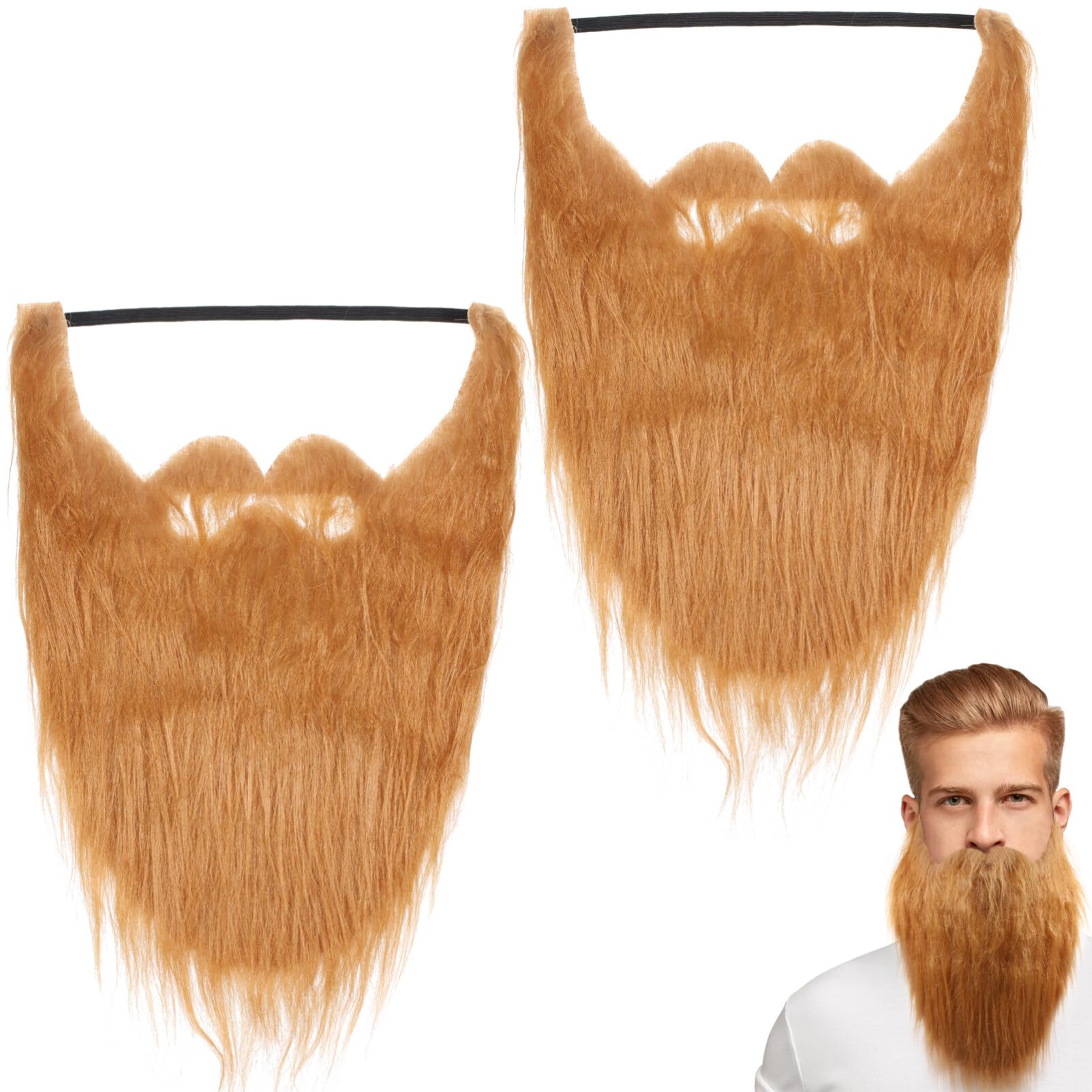 Fausses Moustaches Autocollantes - Lot De 2 (noir/blanc/marron) - En Peluche, Réalistes, Pour Déguisement Halloween, Cosplay