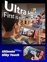 Vista 5 de MAGIC JOHN Paquete de 2 protectores de pantalla para Nintendo Switch (2017, 6.2 pulgadas), protección ocular, bloqueo de luz azul, transparente HD