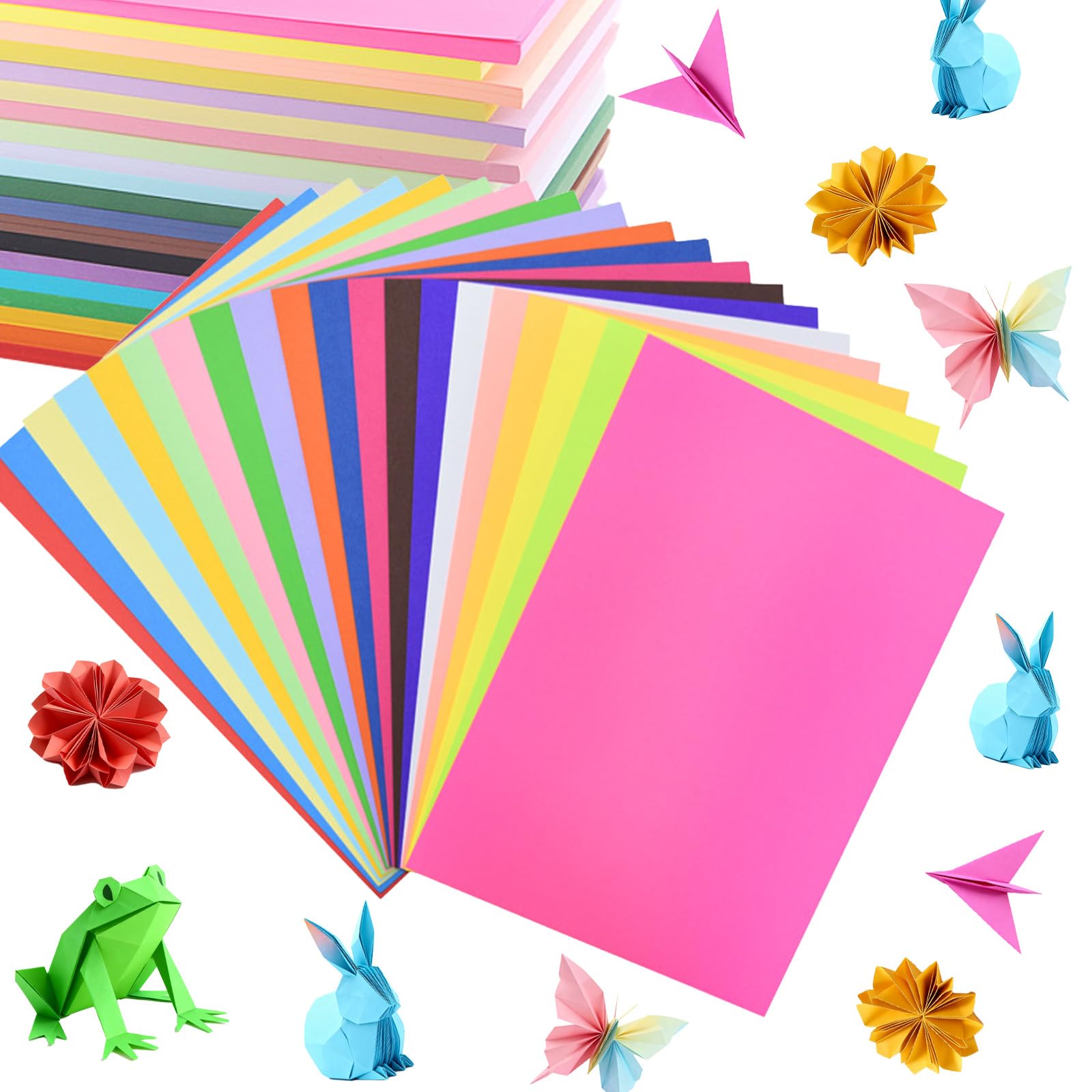A4 Coloured Paper Card 100 Sheets 20 Assorted Colors for Kids Adults Origami Crafting Cutting DIY Art Paper Decorating Sketching Craft Projects
