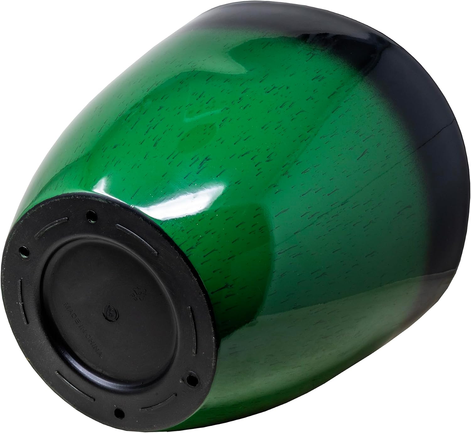 Garden Elements Silhouette Planter, Green & Black, 15in - Indoor/Outdoor Tall Round Flower Pot with Smooth Finish and Contemporary Color Accent