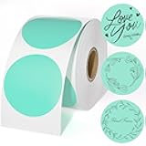 CLASSY Thermal Sticker Labels - 750 Multi-Purpose Stickers/1 Roll, Name Tag, Small Business, Inventory, Color Coding, Green