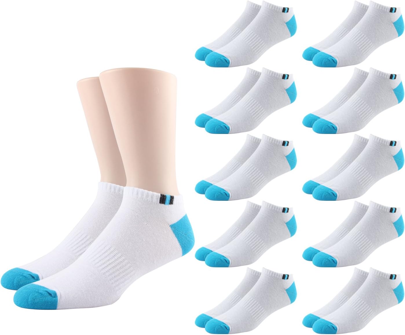 Men's trainer Liners & Ankle Socks, Low Cut Liner Socks for men, Invisible Nonslip Casual Footies, Cotton Rich, Multipack (UK 7-11/EU 40-45, MSK90U-10pairs)