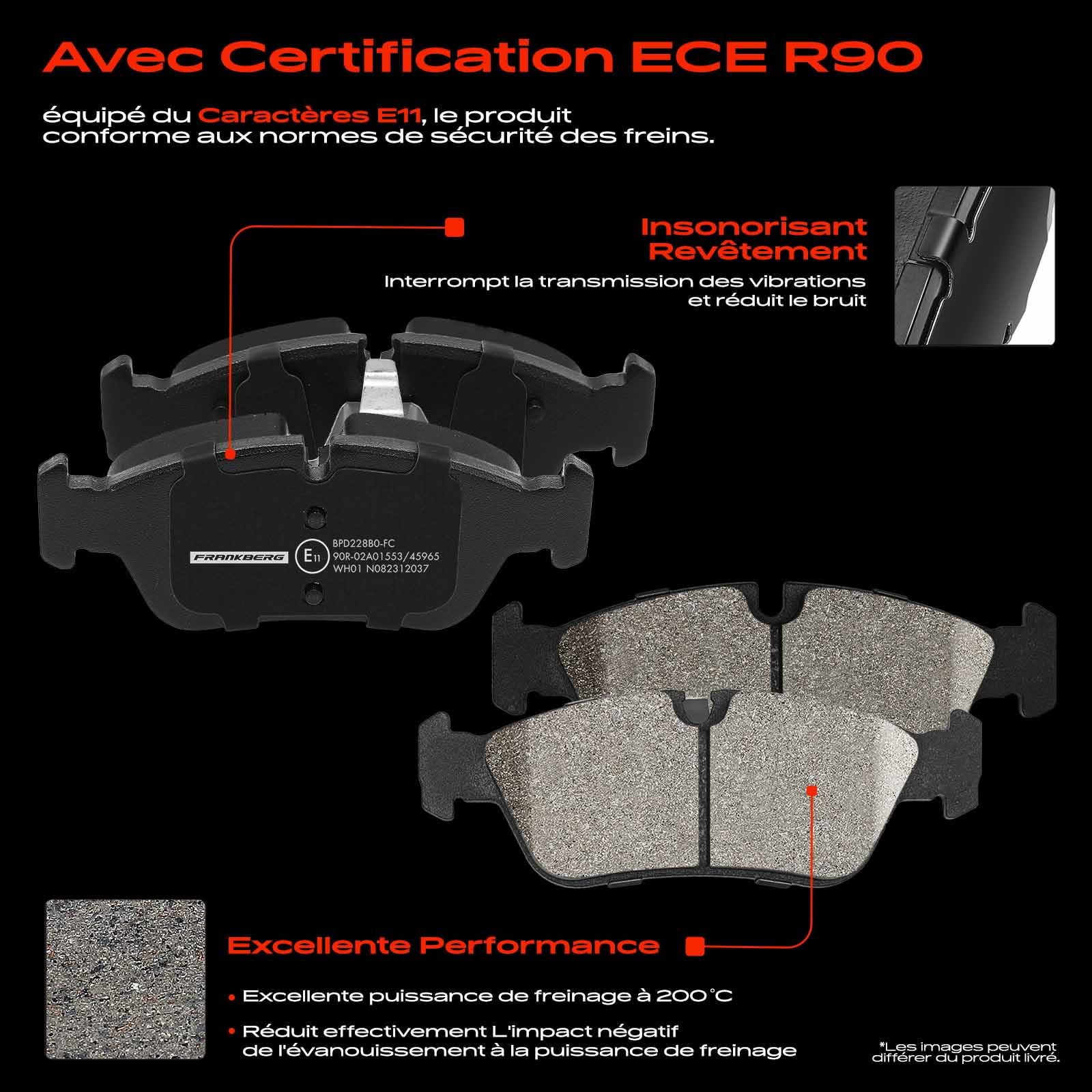 Frankberg Kit de plaquettes de frein incl. 4x Plaquettes de frein Avant