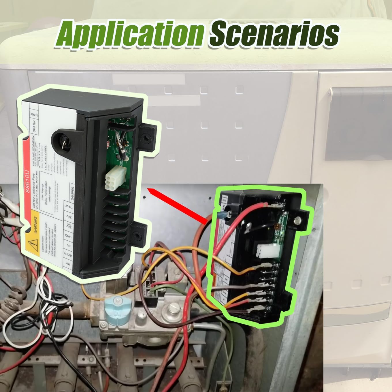 S8610U Ignition Control Circuit Board Compatible with S8610U3009 S8610U1003 Furnace Intermittent Pilot Control