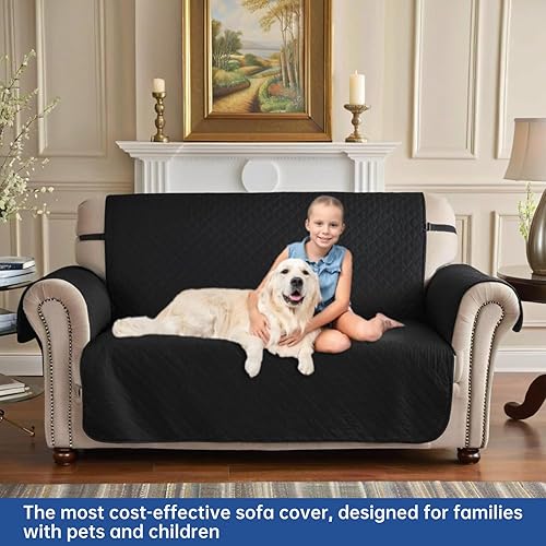 Miniatura 2 de XINEAGE Funda para Sofá de Dos Plazas Impermeable, Fundas para Sofá de 2 Cojines, Funda Suave y Lavable con Bolsillos y Correas Elásticas