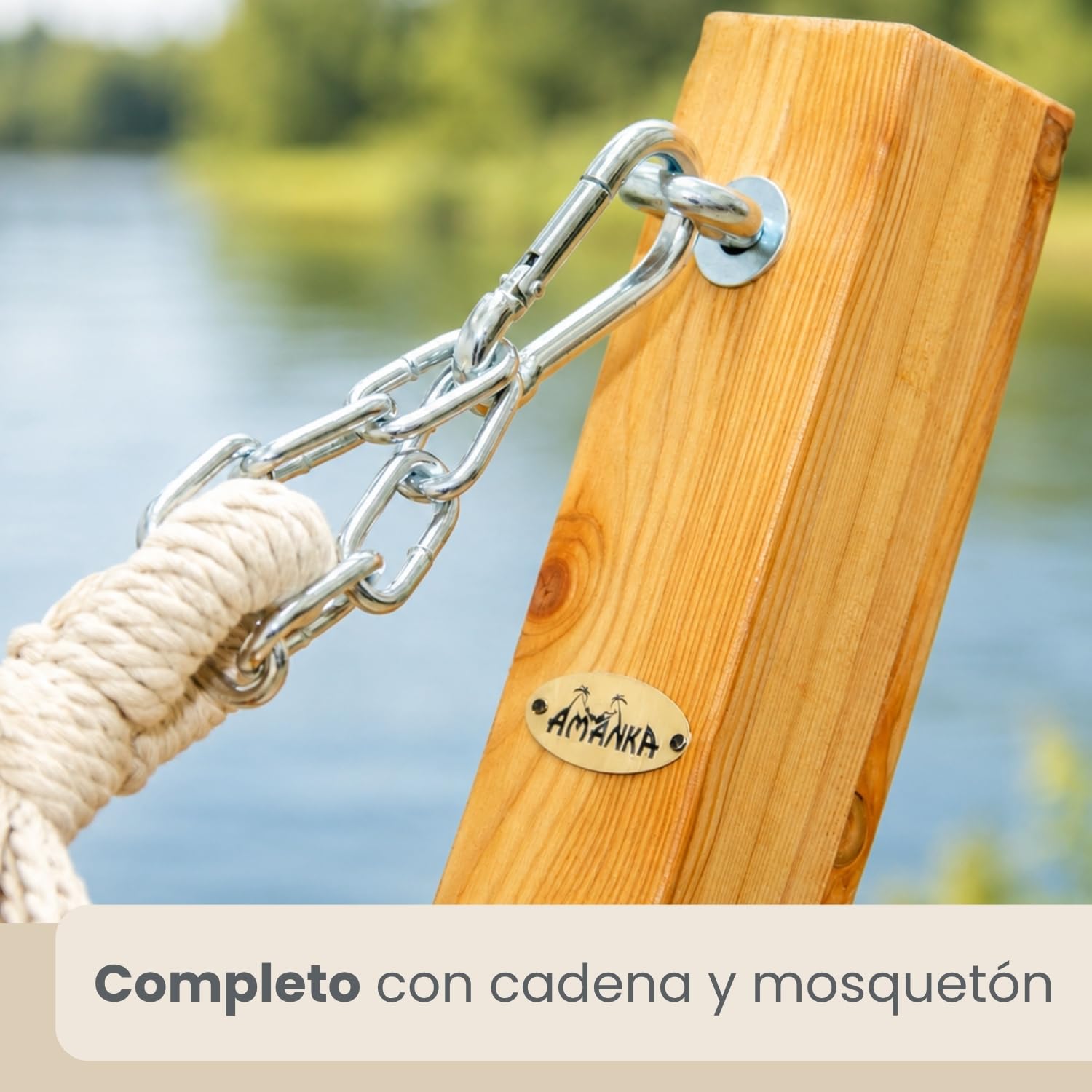 AMANKA Soporte para Hamacas de Madera Exterior 325 cm - Marco Colgante para Jardín y Terraza
