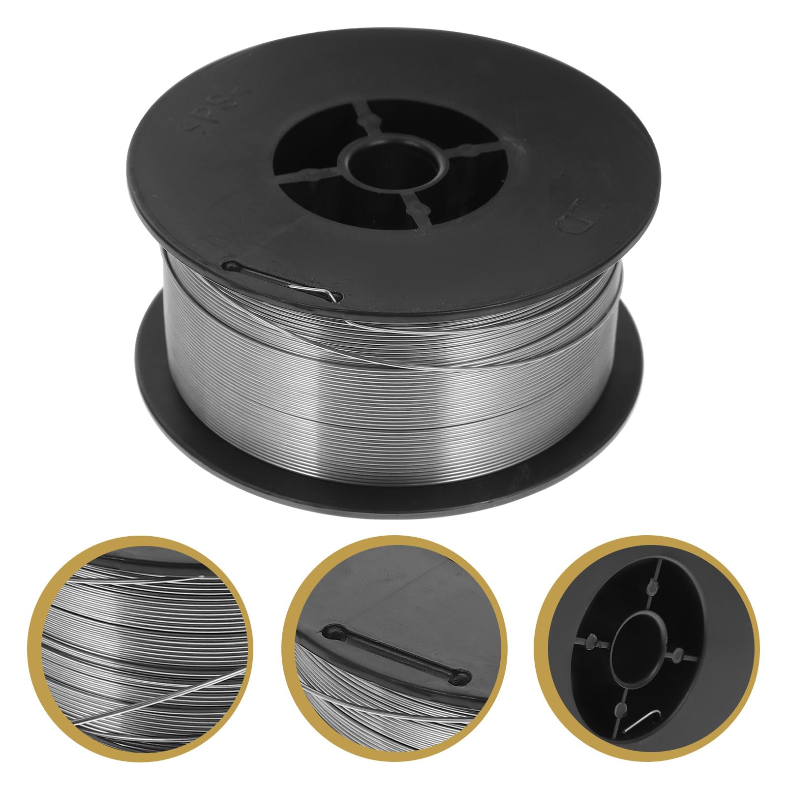 Filo di Saldatura Gasless in Acciaio al Carbonio 0.8mm 1kg | Bobina per Saldatura Mig senza Gas, Azione D’arco Fluida e Scoria Facile, Argento