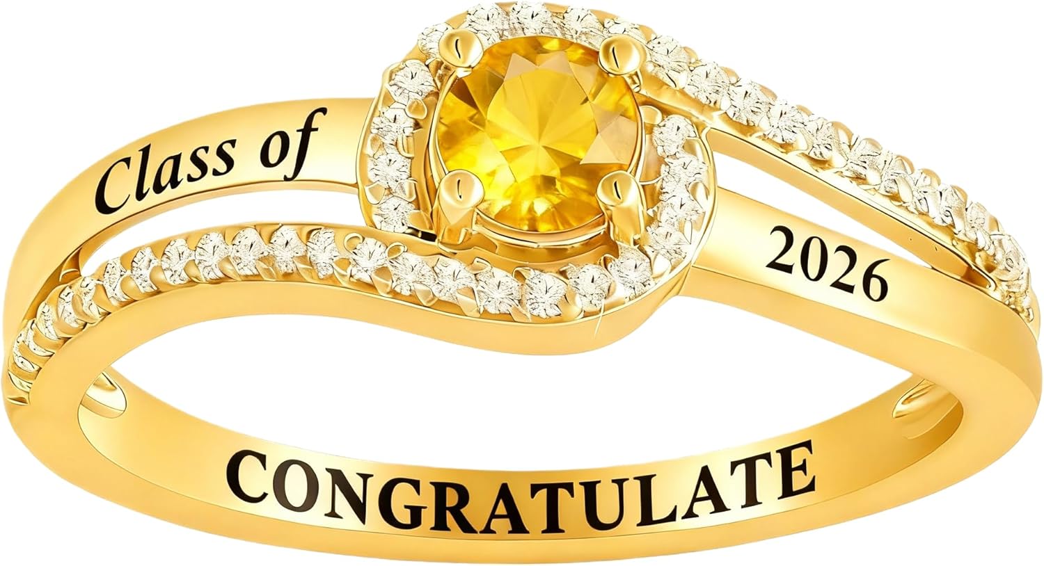 Class Rings for Women High School and College Graduates, 925 Sterling Silver Graduation Ring Personalized, High School Rings for Women 2026, Birthstone Women's Class Ring