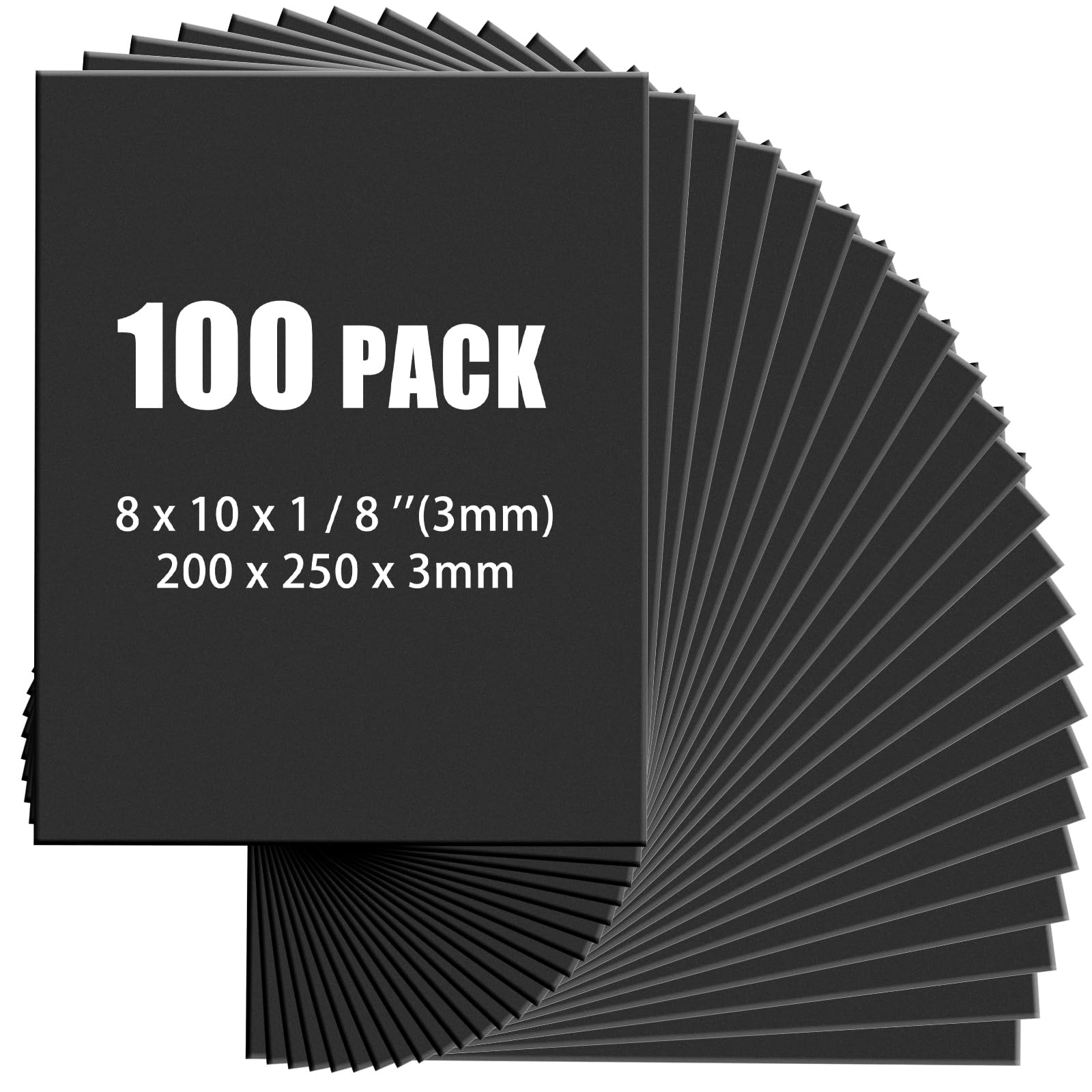 Frienda 100 Pack Foam Board 8 X 10 Inch Black for School Art Projects
