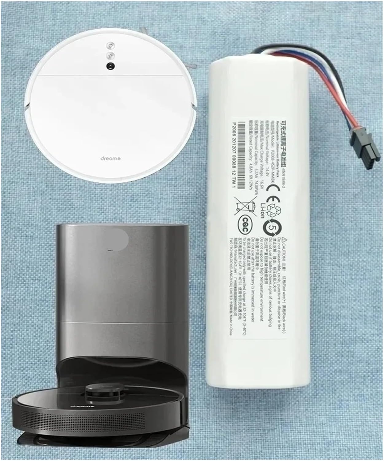 14.4V Robotic Vacuum Cleaner Replacement Battery ，Compatible for Dreame， F9 D9 L10 Pro Plus RLS3 RLS5 RLS5L RLS5D Accessories Parts 5200