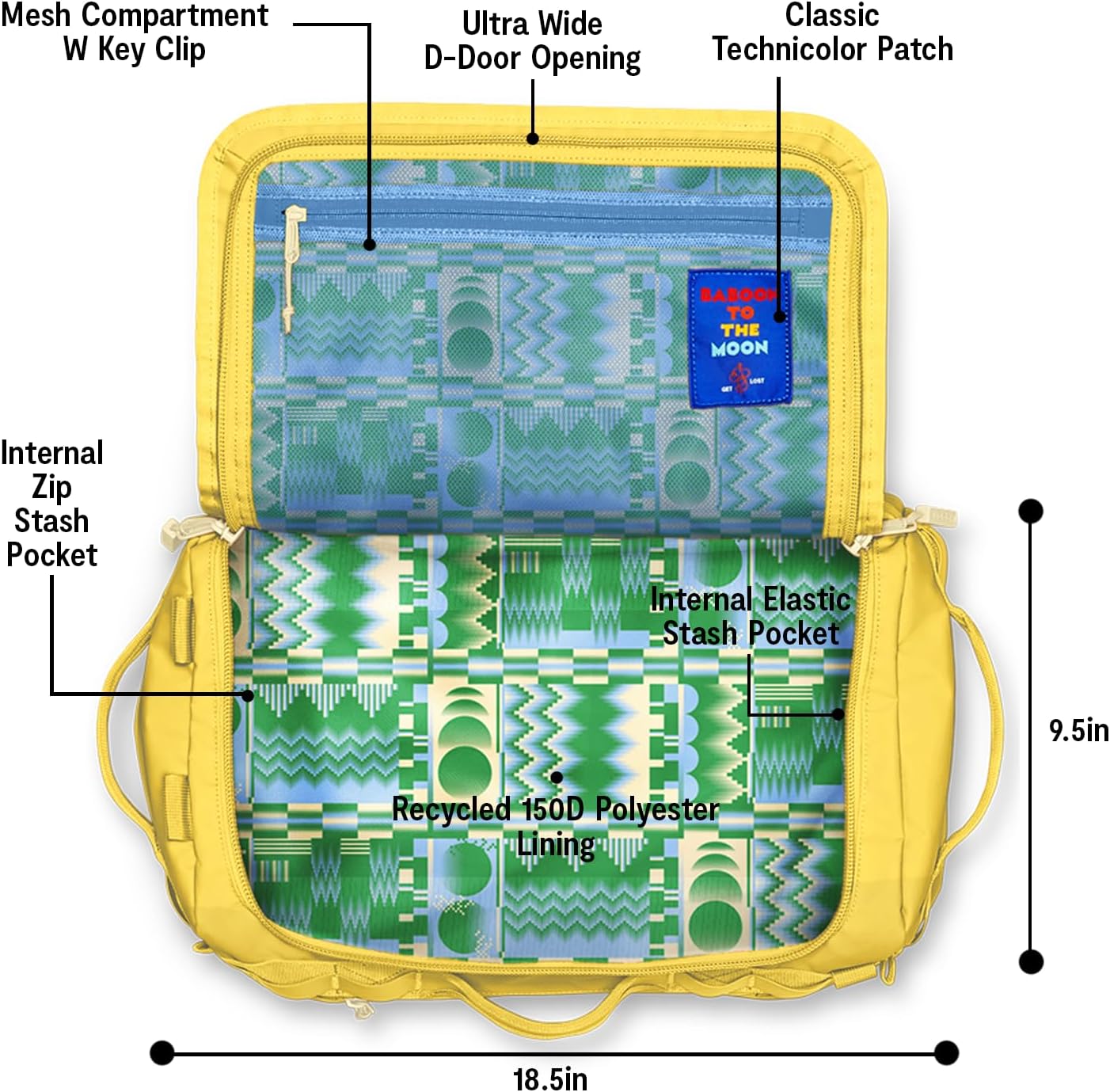 Baboon to the Moon Go-Bag Mini 32L | Detachable Straps, Small Duffle Bag for Travel, Gym Bag for Women, Men's Travel Bag, Duffel Bags for Traveling, Travel Duffel Bags for Men & Women (Amber) - Image 4