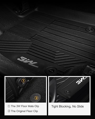 Miniatura 4 de 3W Alfombrillas de suelo y revestimiento de carga para Toyota RAV4 2019-2024 (no para híbridos o Prime) TPE para todo tipo de clima, ajuste