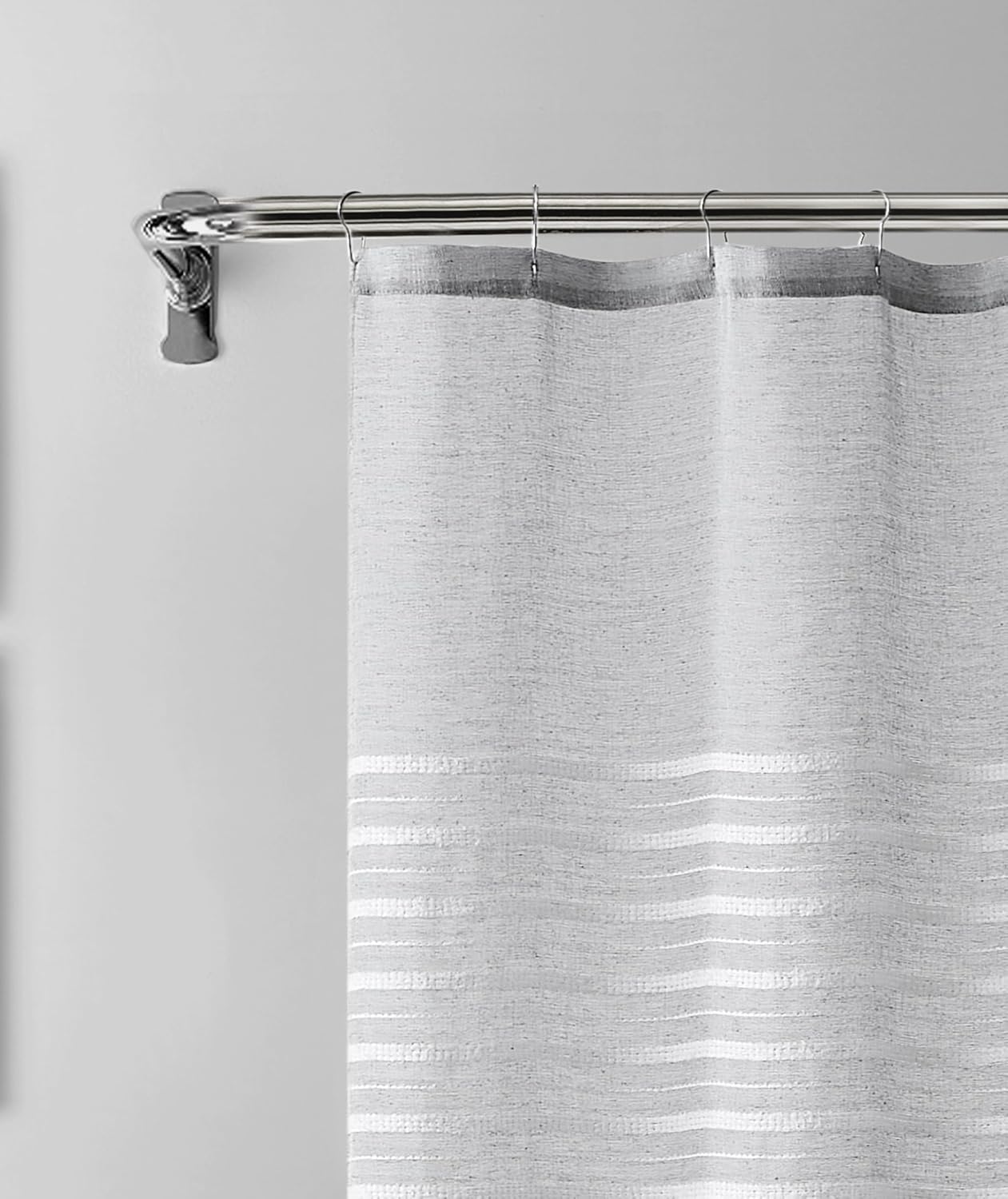 Dainty Home Bathroom Linen Look Bath Shower Curtain 70" x 72" Water Resistant Polyester Blend Fabric Shower Curtain Washable Shower Curtain Perfect Cloth Decor for Stylish Bathrooms