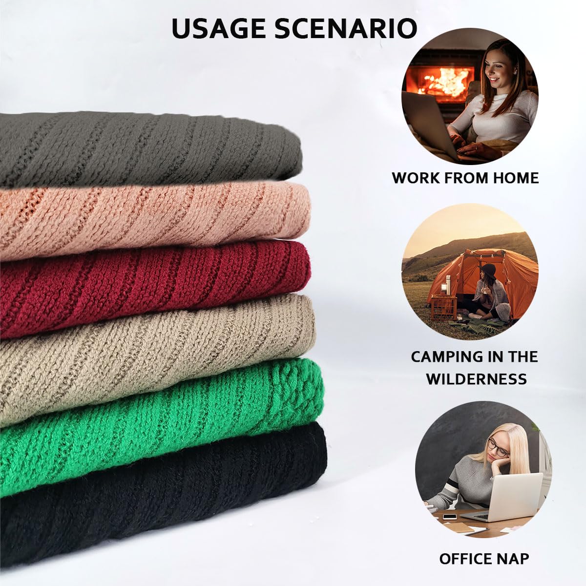 JFAN Poncho Mujer Invierno Otoño Poncho y Capa Punto para Mujer Pompón Gorro Poncho de Punto Flecos Felpa con Capucha