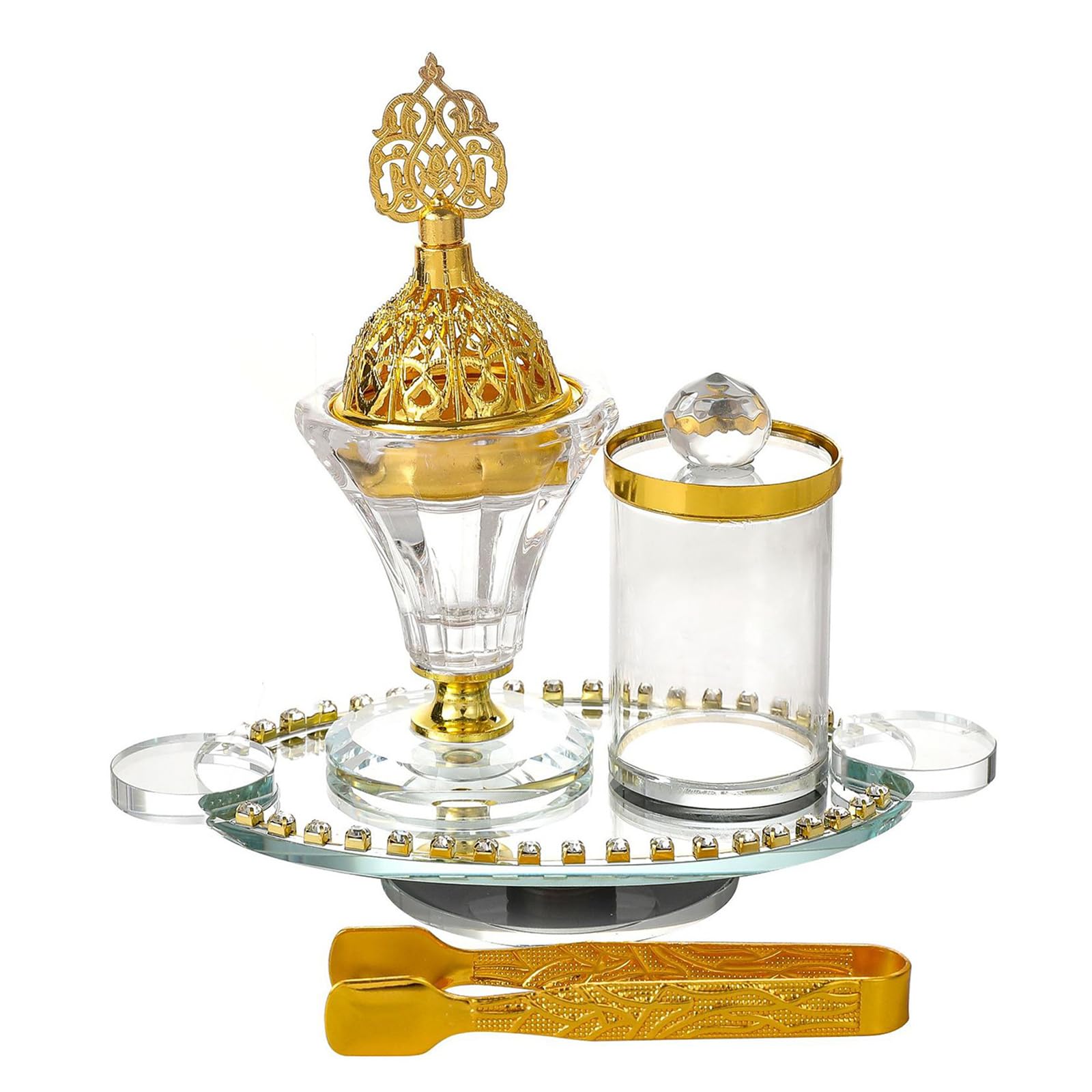 Buxuaaaa A Buxuaaa Premium Rotating Incenses Holder With Metal Base For Sp Cabinets Desktop Ornamentation Display Studio Tmospheres Rotating Tray Incenses Holder