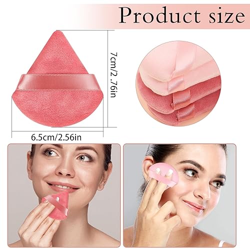 Miniatura 41 de 6 esponjas de maquillaje triangulares, esponja de maquillaje suave, para polvo facial, base cosmética, herramienta de maquillaje, relleno