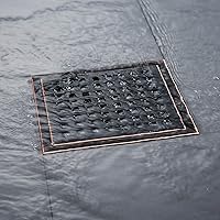 Vista 3 de Drenaje de ducha cuadrado de bronce aceitado de 6 pulgadas SUS304 de acero inoxidable con rejilla de inserción de azulejos extraíble