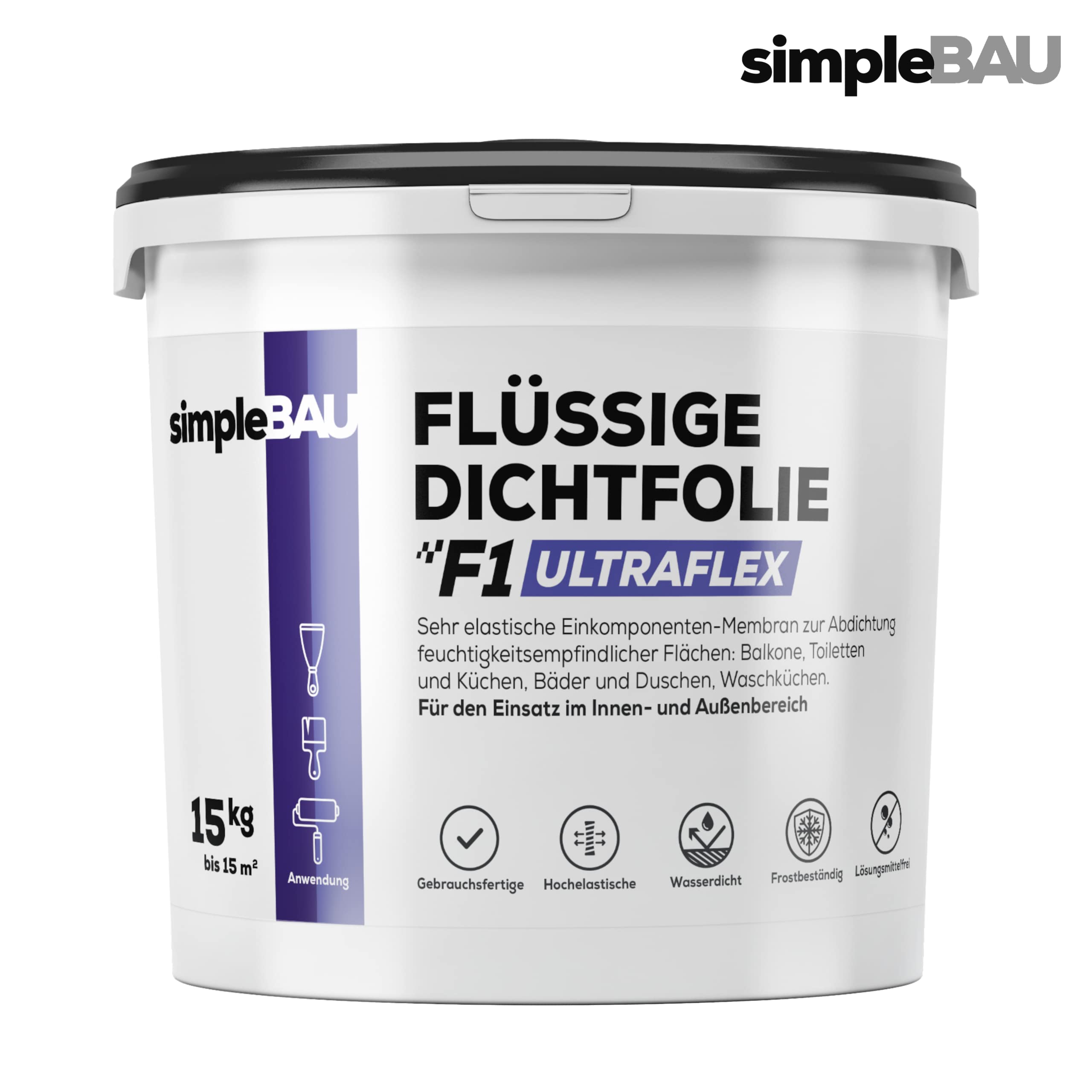 Flüssigfolie Ultraflex 15kg 1L Tiefengrund Dichtband Wasserfest