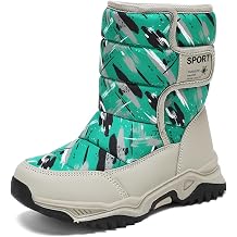 Tongzone Snow Boots for Kids, Fleece Lined Boys Girls Winter Boots Waterproof Slip-Resistant High-Top Boots for Cold Weather, School, Outdoor Play