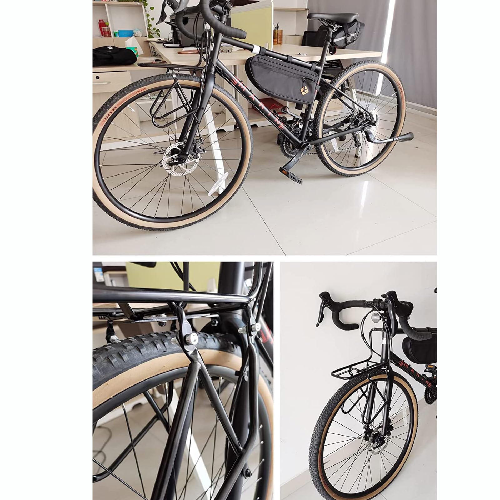 Portapacchi anteriore per bicicletta, in lega di alluminio, capacità di 15 kg, per mountain bike e bici da strada, supporto per attrezzatura da ciclismo, per bagagli, picnic