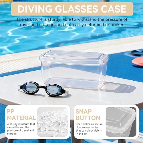 Miniatura 2 de 2 fundas para máscara de buceo, caja de gafas de natación de plástico, caja de gafas de buceo portátil, caja protectora transparente para máscara de