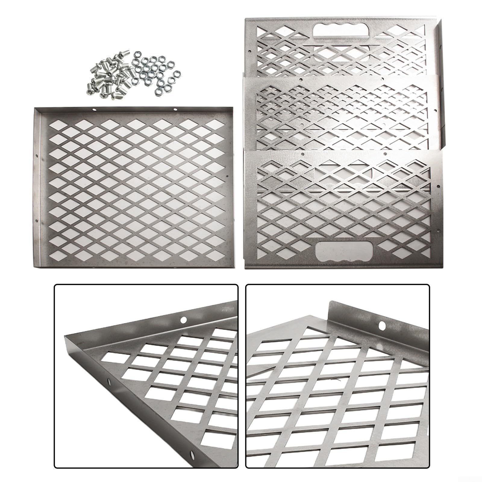 Holzkohle Feuerraumkorb für Oklahoma für Longhorn für BANDERA Offset Smoker Edelstahl 3in1 für Combo mit vertikalem Griff Deckelriegel 1 Packung
