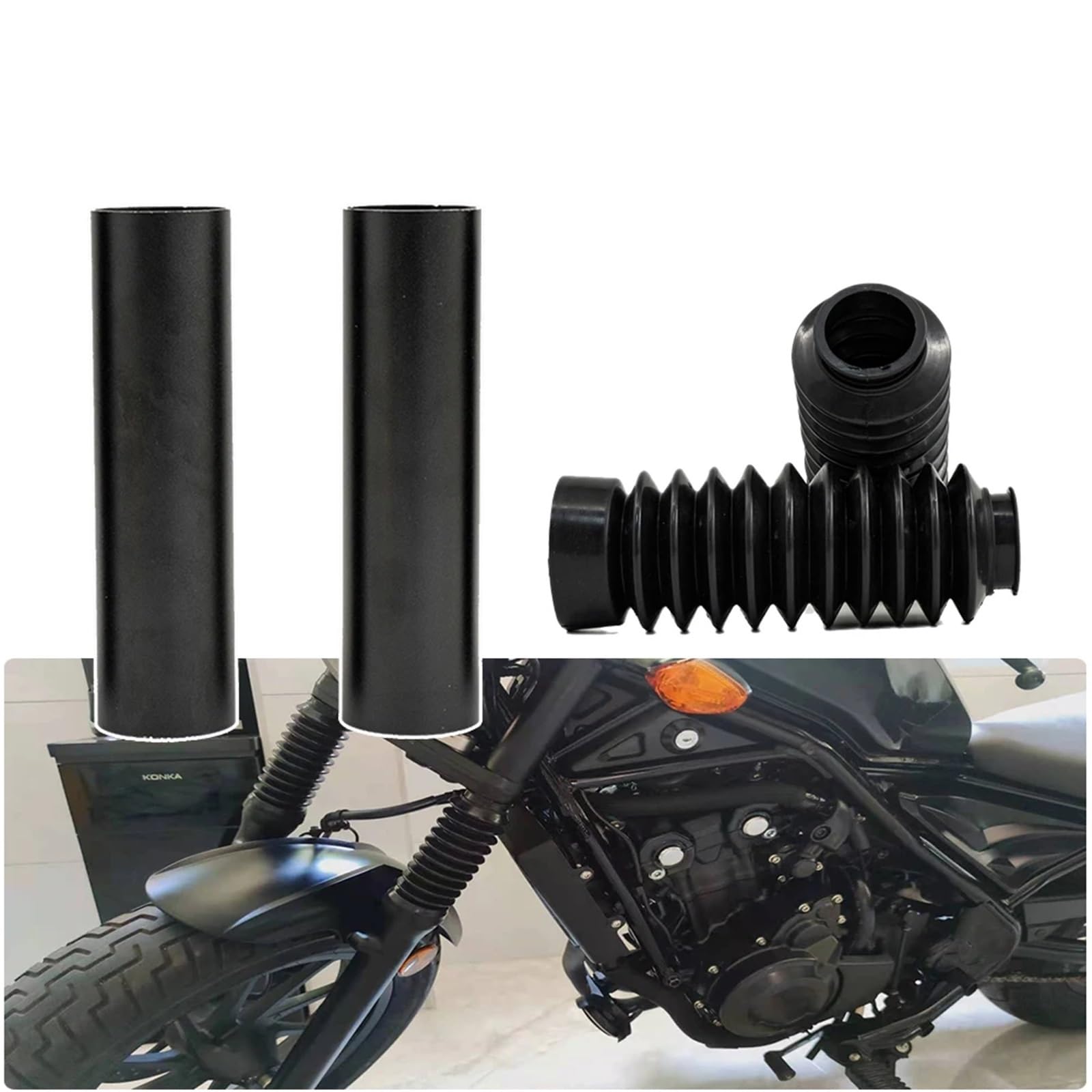 Adatto per Honda Rebel CMX500/300 2017-2022 Moto Forcella Anteriore Boot Tubo Cursore Ammortizzatore Copertura protezione forcella(Upper Protection)