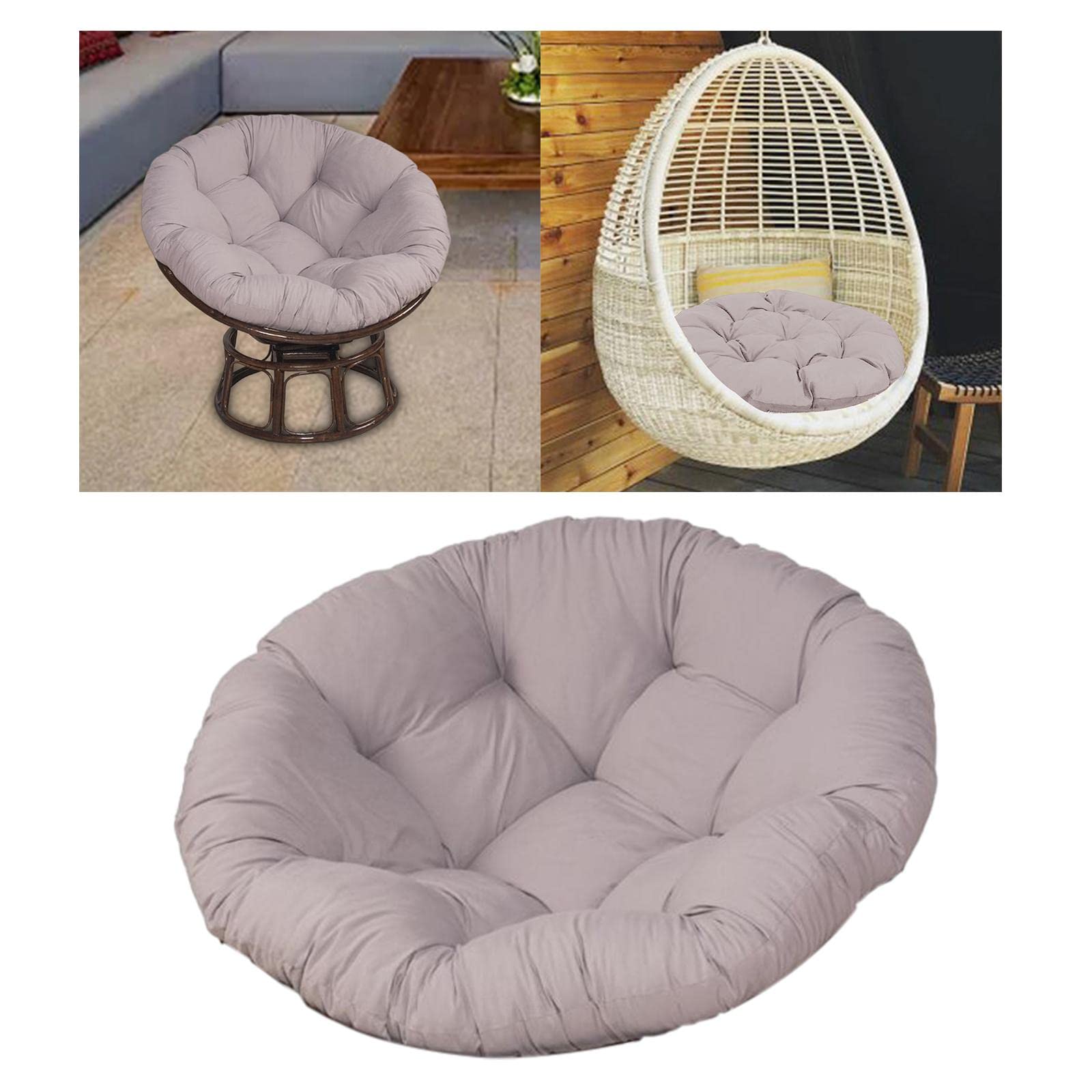 Baoblaze Coussin de chaise d'extérieur de 60 cm, pour chaise en rotin, fauteuil suspendu, gris