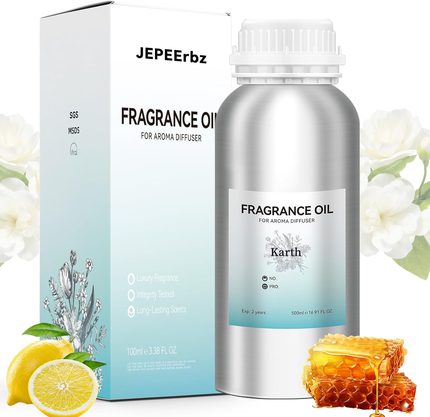 JEPEErbz Karth Hotel Diffuser Oil(500ml / 16.9oz), Essential Oils for Diffuser, Natural, Long-Lasting, Luxury & Sophisticated Scent, Ideal for Hotel-Inspired Spaces