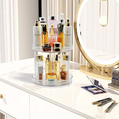 Miniatura 7 de Amolliar Lazy Susan - Organizador giratorio de 2 niveles y 9 pulgadas para gabinete, estante de especias para cocina, despensa, nevera, encimera,