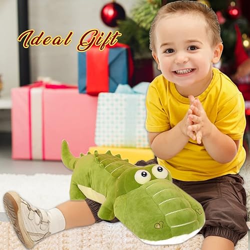 Miniatura 3 de AUCOOMA Almohada de peluche de cocodrilo de cocodrilo suave y lindo regalo grande para abrazar para niños 19.6
