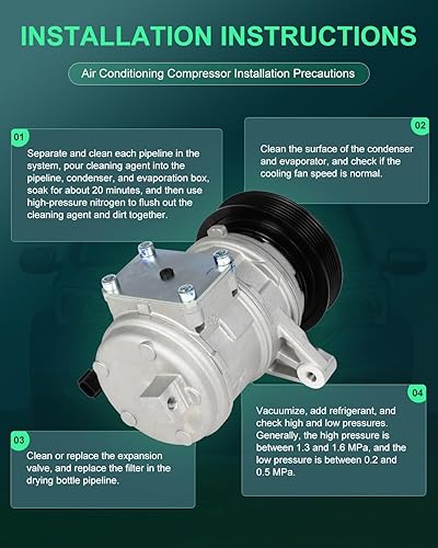 Miniatura 121 de SCITOO CO 10739C - Compresor de CA compatible con Honda Element 2.4L 2003 2004 2005 2006 2007 2008 2009 2010 2011