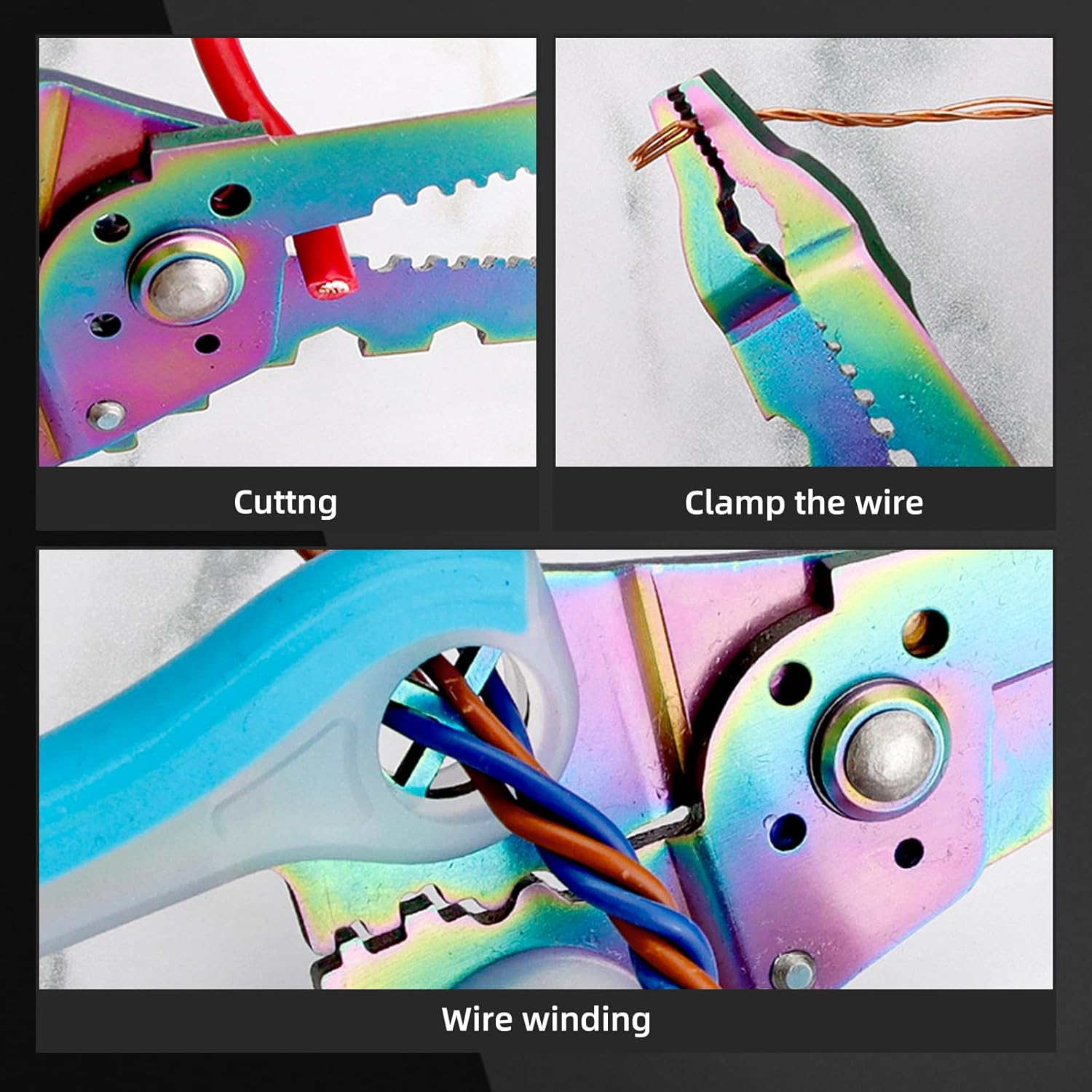 Small Wire Stripper/Crimper/Cutter, Electrical Pliers, Cutting/Crimping/Stripping Multi Tool, Electricians Tools