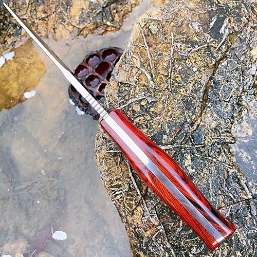 Watchman Fixed Blade Hunting Knife, Sharp Fixed Blade Knife With Leather Sheath For Men And Women,Dc53 Fixed Blade Survival Knife Wood Handle, Outdoor Camping Survival Knife #TOP3