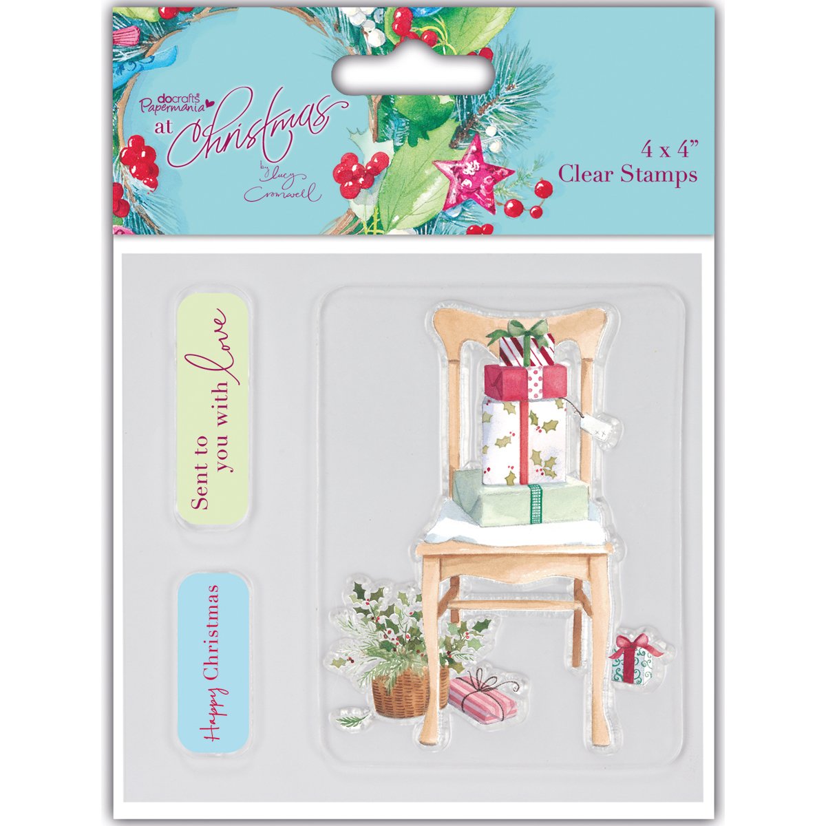 Papermania At Christmas Clear Stamps, 4 By 4-Inch, Chair