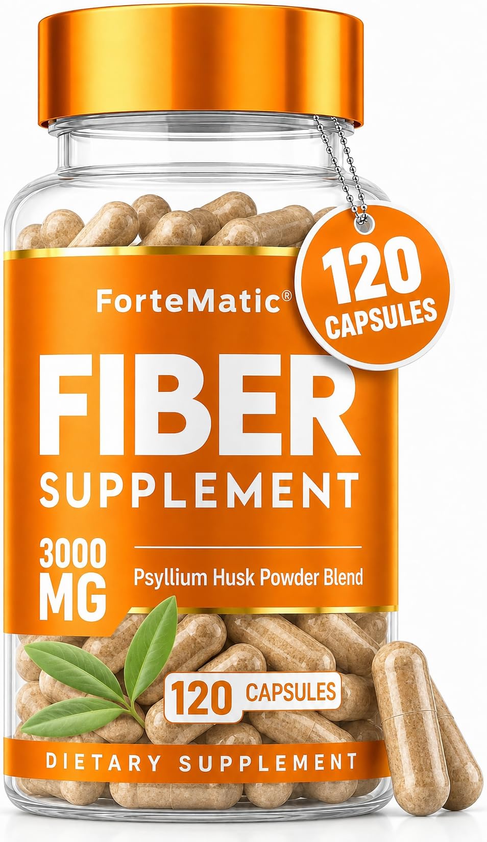 Psyllium Husk Capsules 3000mg – Fiber Pills for Digestive Health, Gut Health & Regularity, Soluble Fiber Supplement with Aloe Vera, Chia Seed & Flaxseed, 120 Capsules