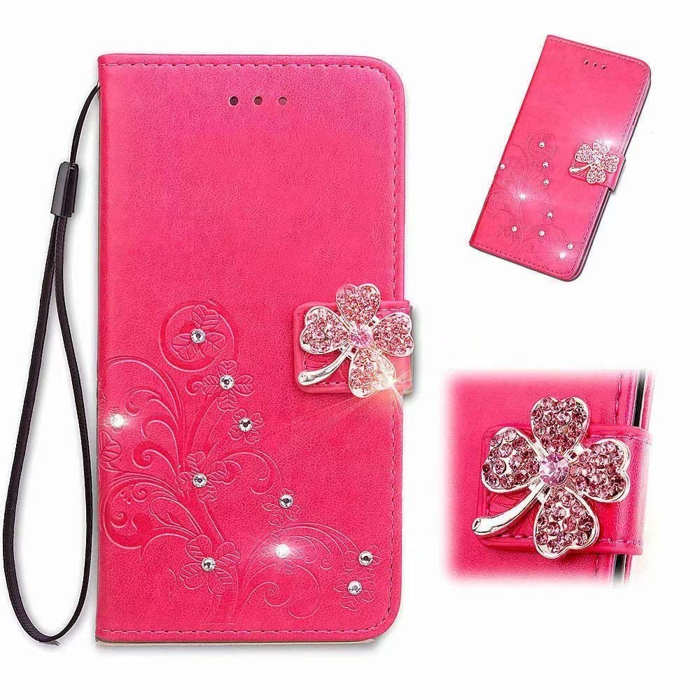 Glitzer-Lederhülle Für Oppo A74/A54/A93 5G – Mit Strass, 3D-Winkeldesign, Kartenfächern & Standfunktion In Rose Gold