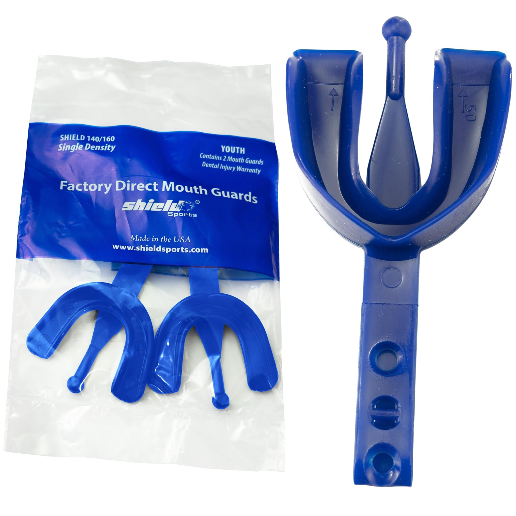 Shield Sports – Adult Single Density Mouth Guard with Strap – 2 Pack – Made in The USA