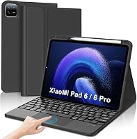 FARYODI Mágneses Bluetooth Billentyűzet Tok Xiaomi Pad 6/6 Pro Tablethez - Levehető AZERTY Kiosztás, Érintőpaddal, 11 Colos, Fekete 1
