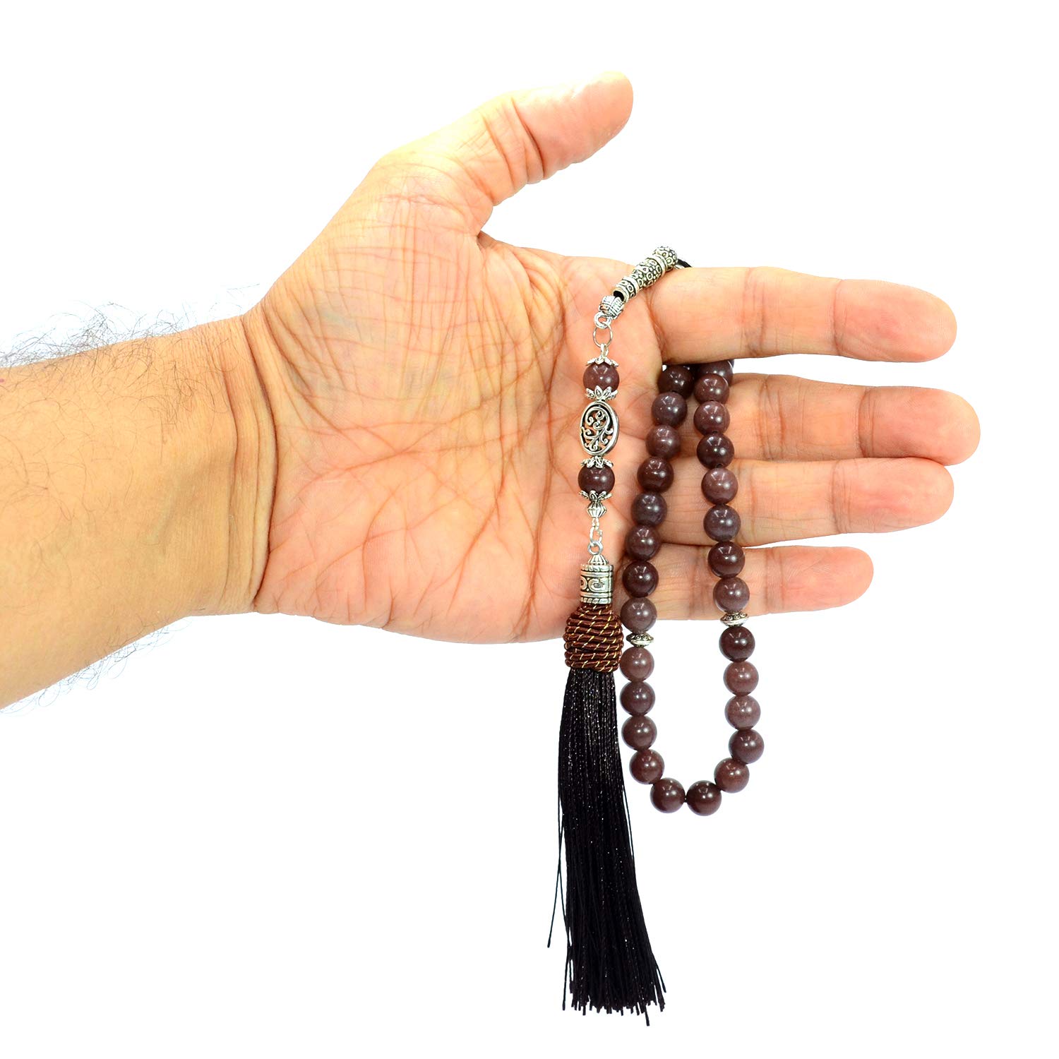 Albatrosart Designed Natural Stone Worry Beads With Silk Tassel