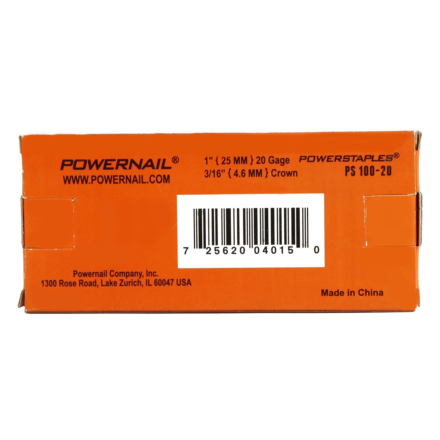 Powernail PS10020 20-Gauge 3/16-Inch Crown 1-Inch Length Chisel Point Collated Galvanized Staples (Box of 12500)