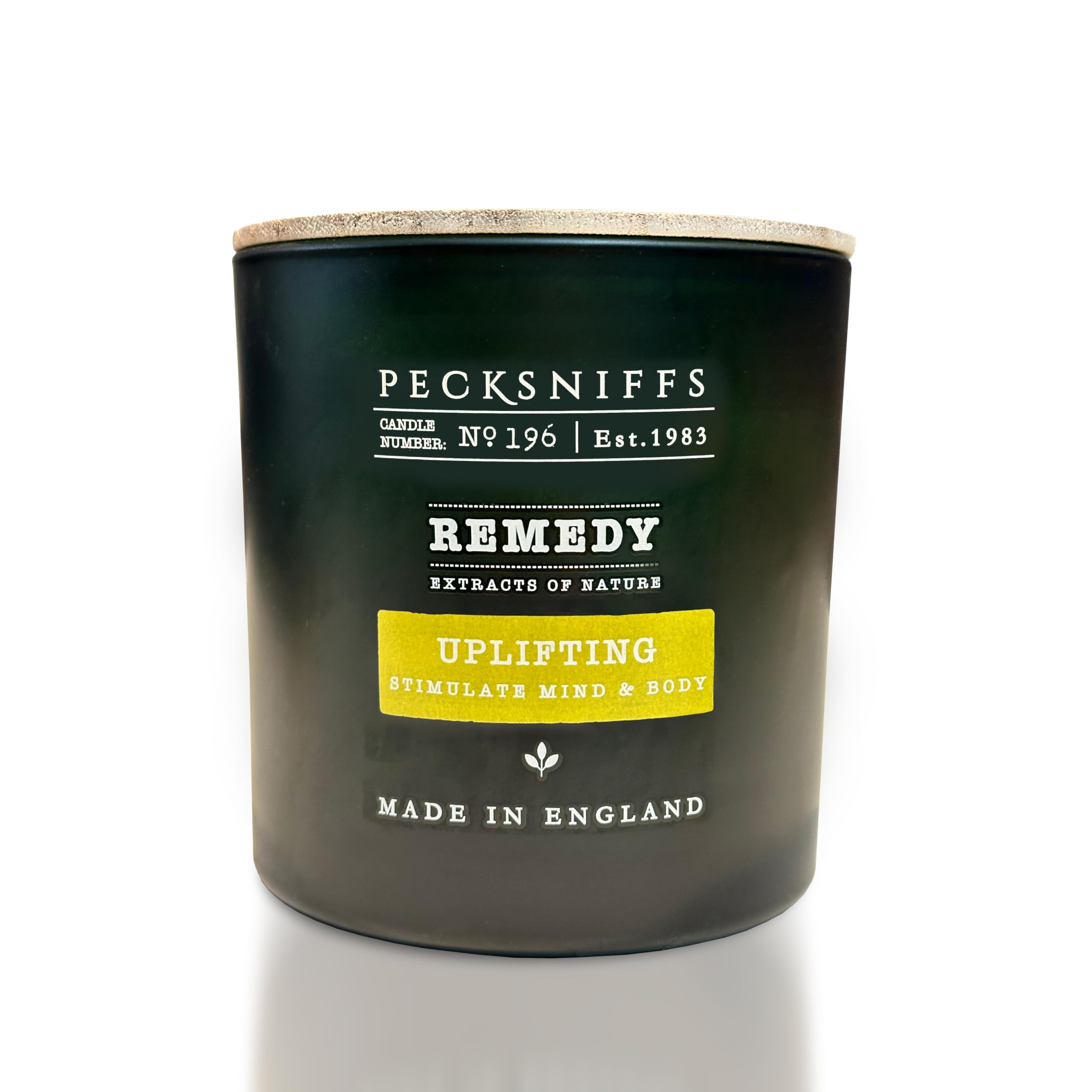 Pecksniffs Remedy Uplifting Candle - 3 Wick, 515g, 18.16 oz, Long-Lasting Relaxing Ambiance - with Earthy & Fresh Green Fragrance for Home Comfort