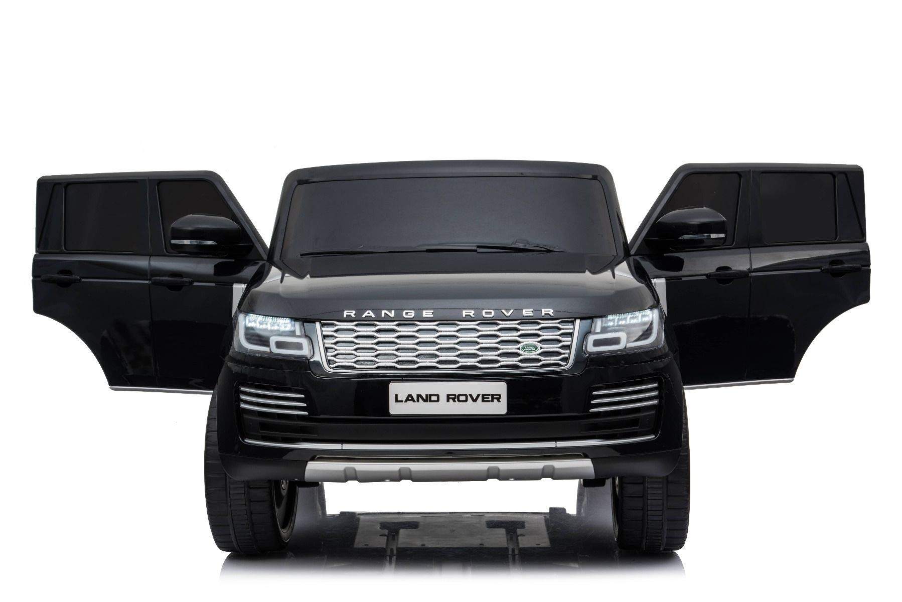 RIRICAR Elektryczny samochód dla dzieci, Range Rover, czarny, z pilotem zdalnego sterowania 2,4 GHz, 2 siedzenia, od 3 do 8 lat, 2 x bateria 12 V7 Ah