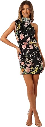 Petal & Pup Womens Anabelle Halter Neck Mini Dress